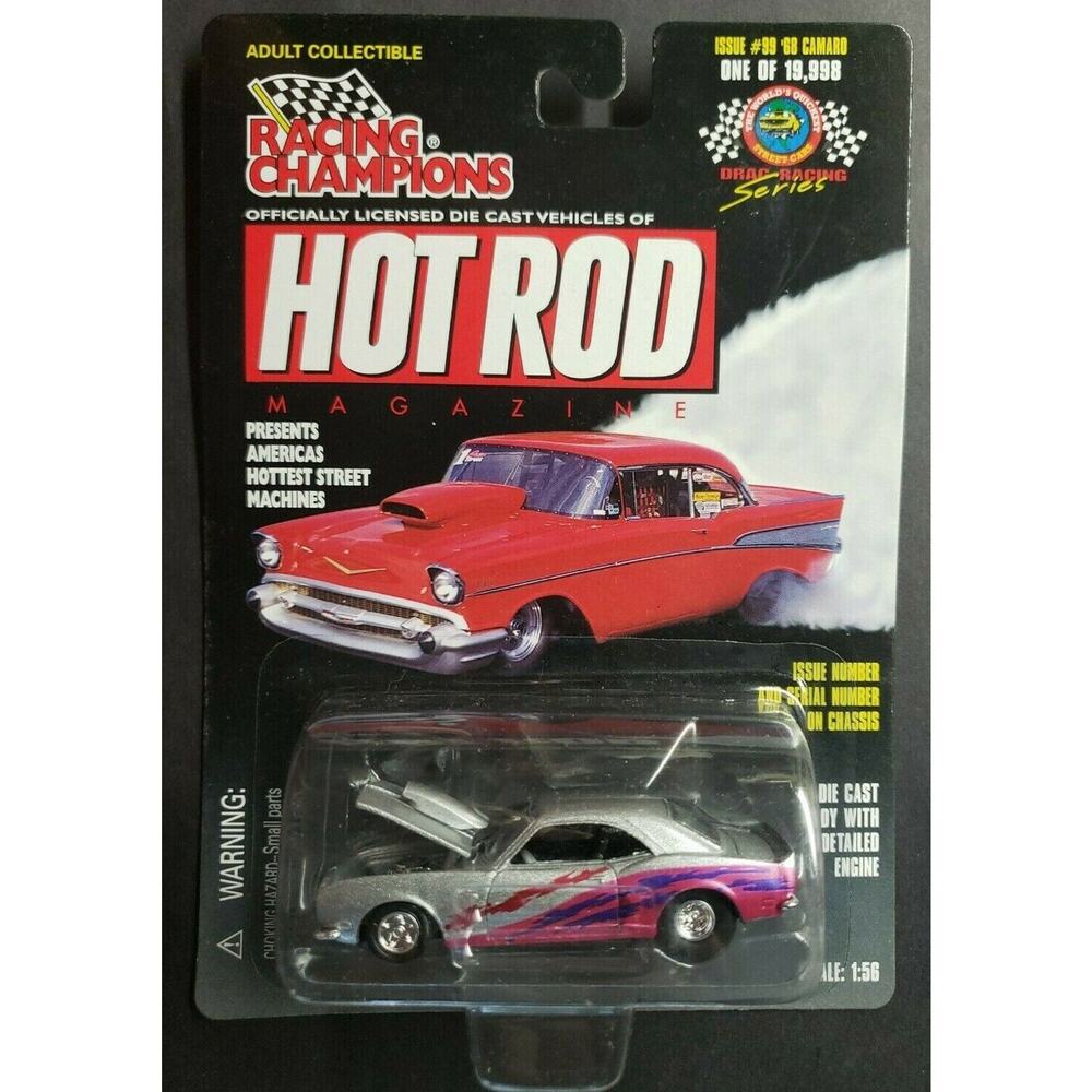 1997 Racing Champions Hot Rod Mag‎ #99 '68 Chevy Camaro Silver 1:56 HW1